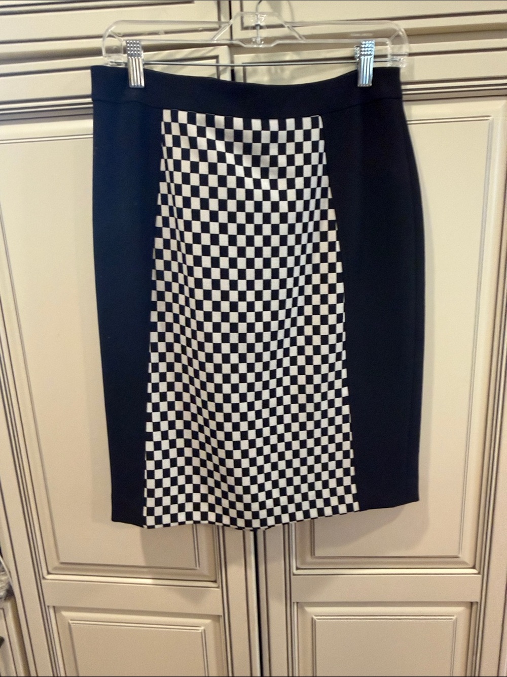 Halogen Black & White Checkerboard Pencil Skirt - Classic Work-to-Weekend Style